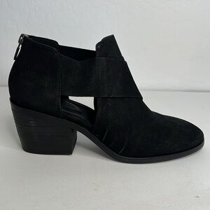Eileen Fisher black suede cut out booties size 9